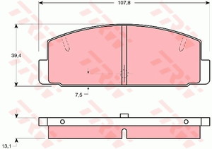 Фото Комплект гальмівних колодок, дискове гальмо TRW GDB1027