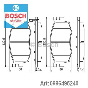 Фото Комплект гальмівних колодок, дискове гальмо Bosch 0 986 495 240