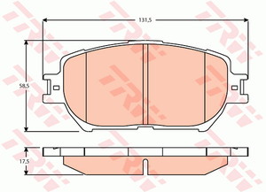 Фото Комплект гальмівних колодок, дискове гальмо TRW GDB3628