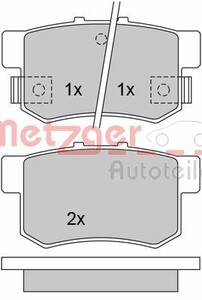 Фото Комплект гальмівних накладок, дискове гальмо Metzger 1170213