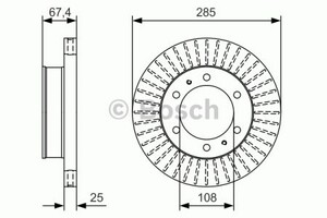 Фото Диск гальмівний (передній) Toyota Hilux VII 05-15 (297.2x25) Bosch 0 986 479 A96