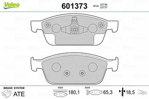 Фото Комплект гальмівних колодок, дискове гальмо Valeo 601373