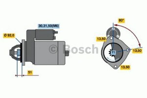 Фото Стартер Bosch 0 001 371 119