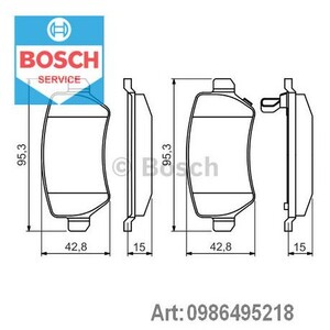 Фото Колодки гальмівні (задні) Opel Astra G/H/ Combo 01- /Kia Venga (Lucas) Bosch 0 986 495 218