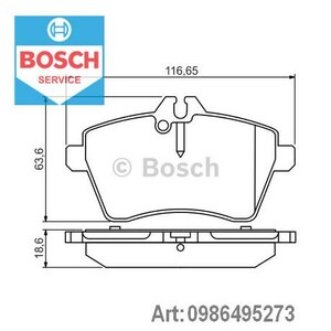 Фото Гальмівні колодки Bosch 0 986 495 273