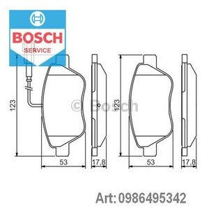 Фото Комплект гальмівних колодок, дискове гальмо Bosch 0 986 495 342