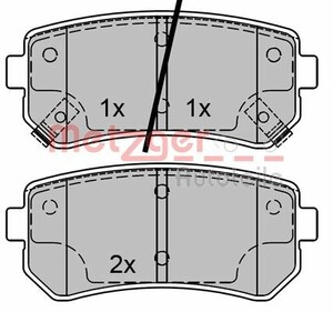 Фото Комплект гальмівних накладок, дискове гальмо Metzger 1170070