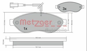 Фото Комплект гальмівних колодок, дискове гальмо Metzger 1170073