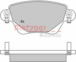 Фото Комплект гальмівних накладок, дискове гальмо Metzger 1170096