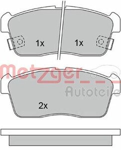 Фото Комплект гальмівних накладок, дискове гальмо Metzger 1170197