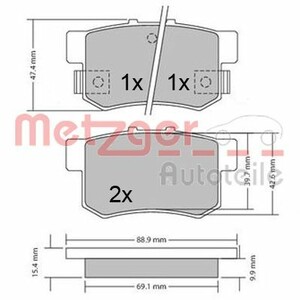 Фото Гальмівні колодки Metzger 1170337