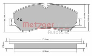 Фото Гальмівні колодки Metzger 1170349