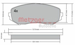 Фото Гальмівні колодки Metzger 1170357