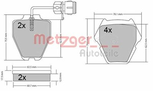 Фото Гальмівні колодки Metzger 1170364