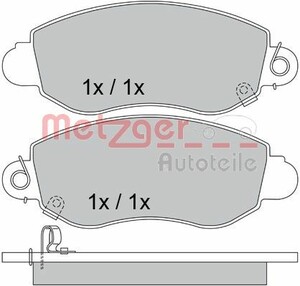 Фото Комплект гальмівних колодок, дискове гальмо Metzger 1170365