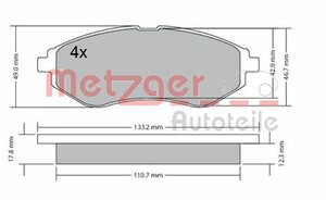 Фото Гальмівні колодки Metzger 1170404