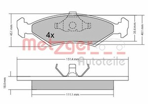 Фото Гальмівні колодки Metzger 1170426