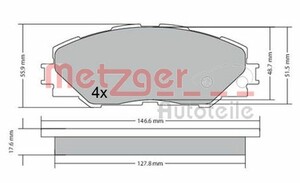 Фото Гальмівні колодки Metzger 1170443