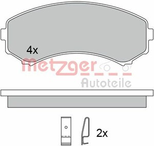 Фото Комплект гальмівних колодок, дискове гальмо Metzger 1170450