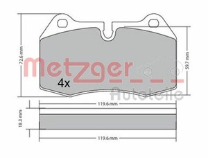 Фото Гальмівні колодки Metzger 1170577