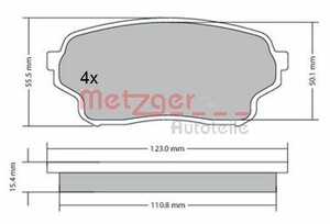 Фото Гальмівні колодки Metzger 1170669