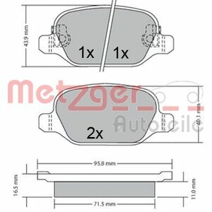 Фото Гальмівні колодки Metzger 1170680