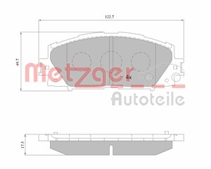 Фото Комплект гальмівних колодок, дискове гальмо Metzger 1170772