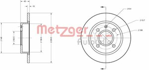 Фото Гальмівний диск Metzger 6110243