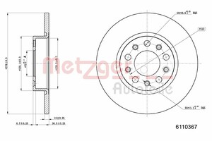 Фото Гальмівний диск Metzger 6110367