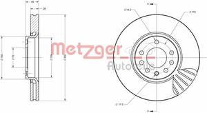 Фото Гальмівний диск Metzger 6110404