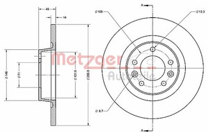 Фото Гальмівний диск Metzger 6110422