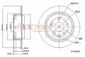 Фото Гальмівний диск Metzger 6110442