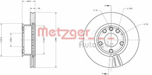 Фото Гальмівний диск Metzger 6110484