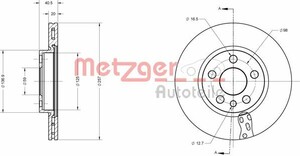 Фото Гальмівний диск Metzger 6110528