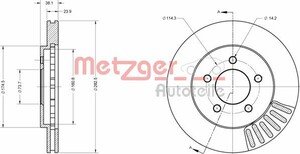 Фото Гальмівний диск Metzger 6110708