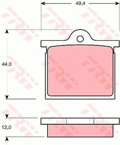 Фото Комплект гальмівних колодок, дискове гальмо TRW GDB129