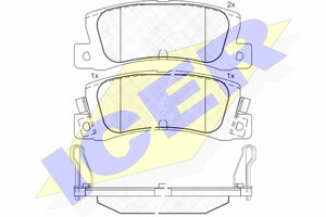 Фото Комлект гальмівних колодок, дисковий механізм Icer 180612071
