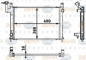 Фото Радіатор, охолодження двигуна Behr Hella Service 8MK376708241