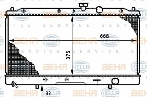 Фото Радіатор, охолодження двигуна Behr Hella Service 8MK376708651