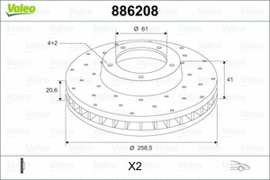 Фото Гальмівний диск Valeo 886208