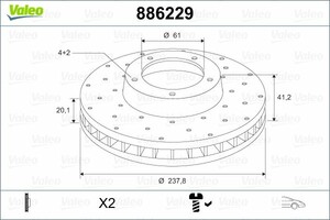 Фото Гальмівний диск Valeo 886229