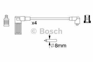 Фото Комплект дротів запалювання Bosch 0 986 357 096