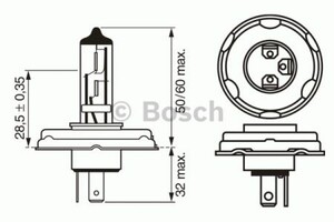 Фото Автолампа R2 12V 45/40W P45t Pure Light Bosch 1 987 302 021