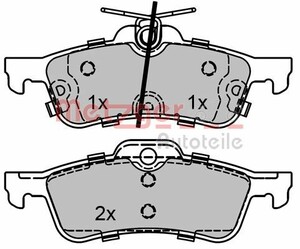 Фото Комплект гальмівних накладок, дискове гальмо Metzger 1170815