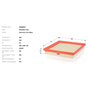 Фото Фильтр воздушный VAG 1.6-4.0 96-05 TECNECO AR268PM