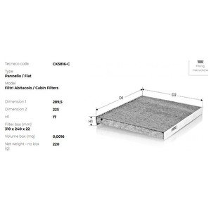 Фото Фільтр салона TECNECO CK5816C