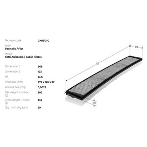 Фото Фільтр салона TECNECO CK8913C