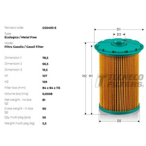 Фото Фільтр палива TECNECO GS0493E