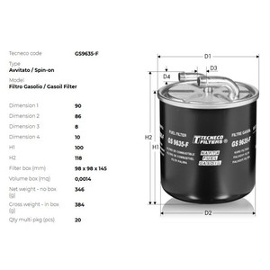 Фото Фільтр палива TECNECO GS9635F