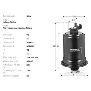 Фото Фільтр палива TECNECO IN24